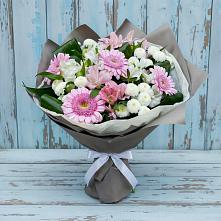 Букет цветов из:  Герберы, Альстромерии и Хризантемы #REPLACE_PRED# Хрущево