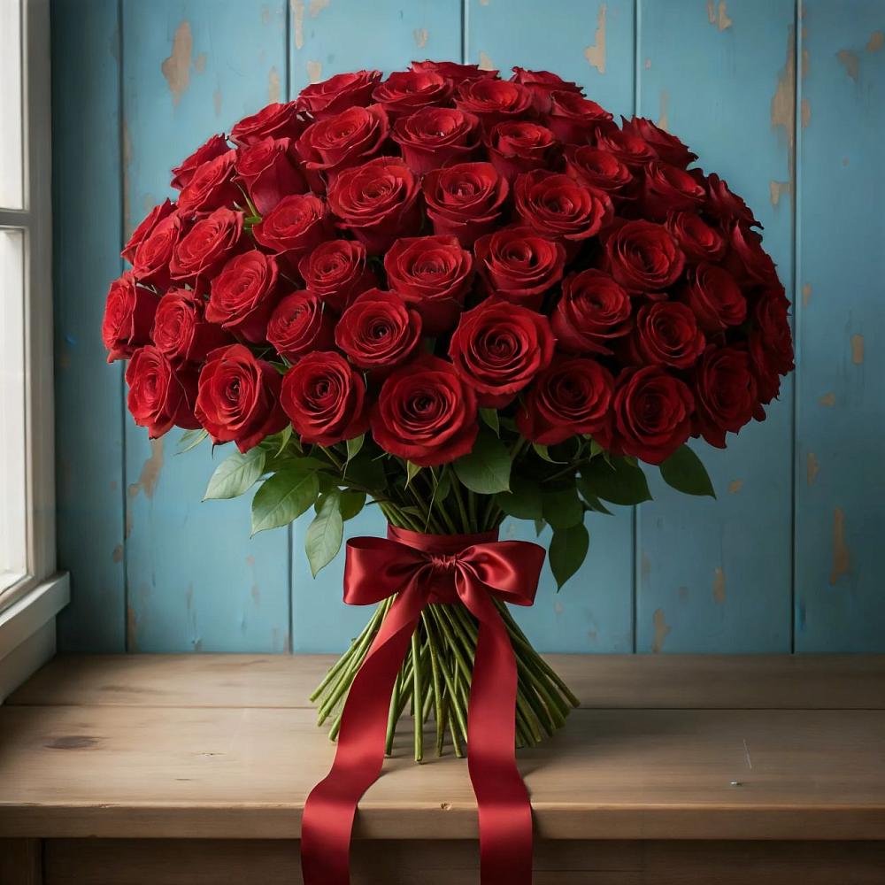 Букет Красные розы Блэк Меджик в Хрущево