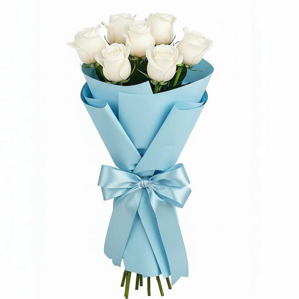 Букет 7 белых роз Проуд в Хрущево
