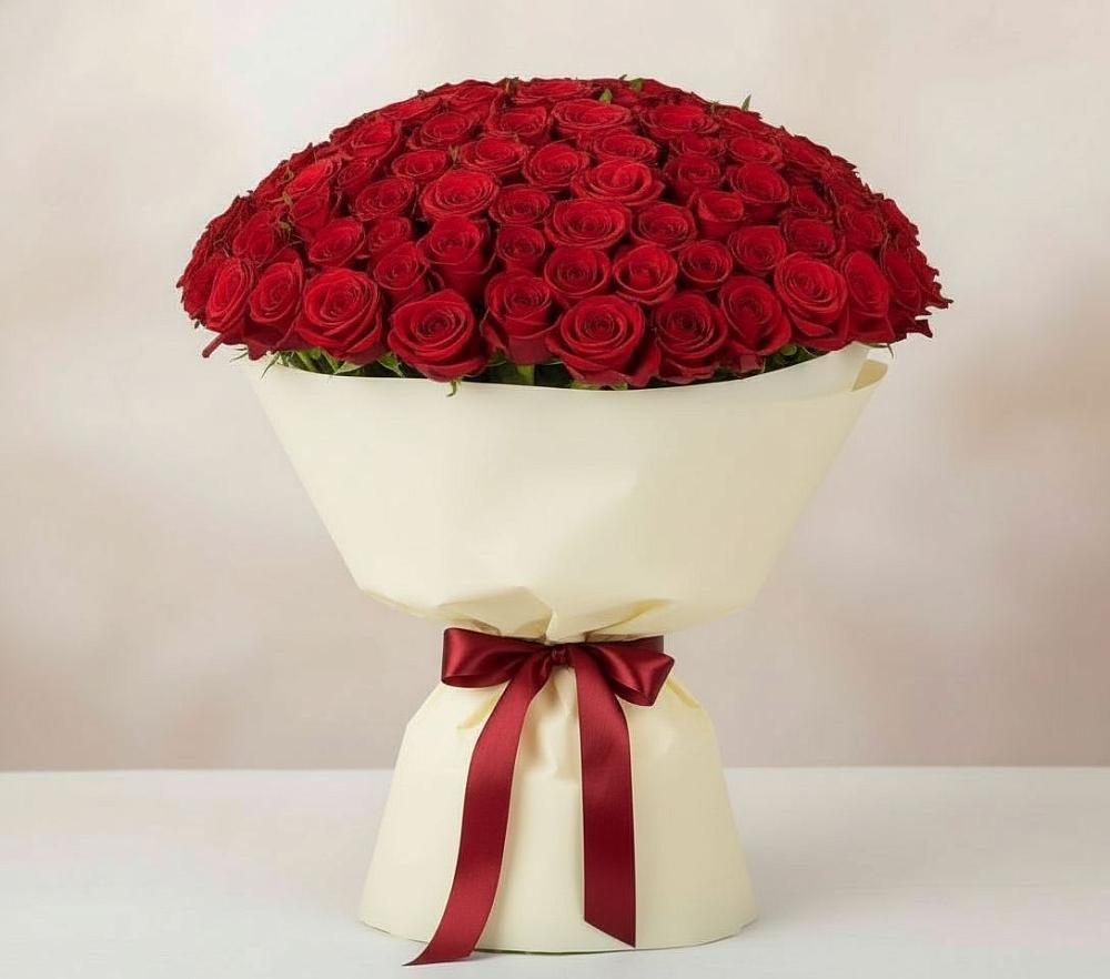 Букет 101 Красная роза Милано в Хрущево