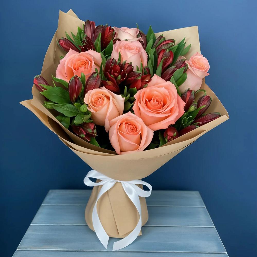 Букет цветов из: Розы и Альстромерии в Хрущево