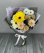 Букет цветов из:  Розы, Герберы и Хризантемы в Хрущево