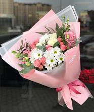 Букет цветов из:  Розы, Лизиантусы и Хризантемы в Хрущево
