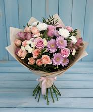 Букет цветов из:  Хризантемы, Розы и Альстромерии #REPLACE_PRED# Хрущево