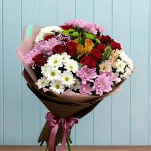 Букет цветов из:  Розы, Хризантемы и Альстромерии в Хрущево