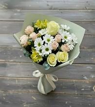 Букет цветов из:  Альстромерии, Розы и Хризантемы в Хрущево